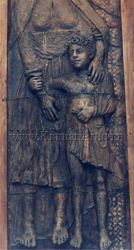 Malihe Kianian - The mother and the child - High Relief  